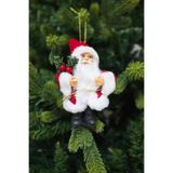 P.E.K.Shop Gerçekli Noel Baba Yılbaşı Ağaç Süsü Sakallı Peluş Kıyafetli Şık Noel Baba Yılbaşı Ağacı Süsü