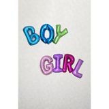 P.E.K.Shop Girl ve Boy Yazılı 2li Rengarenk Birleşik Folyo Seti Cinsiyet Partisi Balonları