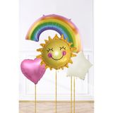 P.E.K.Shop Gökkuşağı Güneş Folyo Balonlu Balon Süsleme Paketi