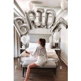 P.E.K.Shop Gümüş Bride Balon Seti Dev Folyo Balon Seti Bekarlığa Veda Bride To Be Partisi Balonları 100cm