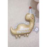 P.E.K.Shop Retro Renkler Dinozor Folyo Balon Happy Birthday Yazılı Kukutelalı Dinazor Doğum Günü Balonu