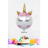 P.E.K.Shop Unicorn Folyo Balon Kirpikli Gold Detaylı Balon