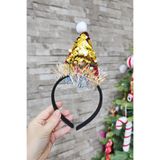 P.E.K.Shop Yılbaşı Tacı Parlak Kukuleta Şapka Gold Kırmızı Pullu