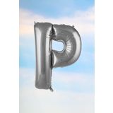 P Harfi Gümüş Folyo Balon 100 Cm 40 İnç 1 Metre Silver