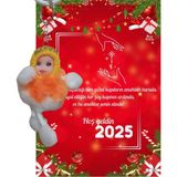 P Parla Yeni Yıl 2025 Kart Üzerinde Anahtarlık (Kişiye Özel Yazı Yazdırılabilir) Peluş Bebek