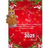 P Parla Yeni Yıl 2025 Kart Üzerinde Anahtarlık (Kişiye Özel Yazı Yazdırılabilir) Tütü Bebek 5 Adet