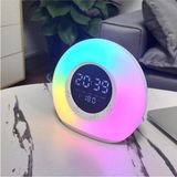 P11 Mini Hifi Bluetooth Hoparlör Ile Uyumlu Speaker Fm Radyo Saat & Çalar LED Ambiyans Işık,çok Renkli - Antrasit