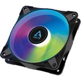 P12 Pwm Pst A-Rgb 0db - 120 mm Pwm Kasa Fanı, Statik Basınç Için Optimize Edilmiştir, Kasa Fanı, Yarı Pasif: 0-2000 Devir/dakika, 5V 3 Pin Argb-Led, Tek Fan - Siyah