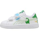 P405637 Puma Smash 3.0 Dino V Inf Bebek Spor Ayakkabı Beyaz - Beyaz - Yeşıl