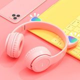 P47 Bluetooth Kulaklık, Mp3 Çalar ve Sd Kart Destekli, Mikrofonlu, Katlanabilir, 10 Saat Pil Ömrü, Pembe