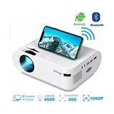 P62 Full Hd Mini Projeksiyon Cihazı Ev Sinaması Wifi & Ios & Android Cep Tel Yansıtma Cihazı - Beyaz