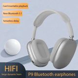 P9 Kablosuz 5.0 Bluetooth Kulaklık Üst Baş Yapısı Süngerli 400MA Pil 10 Saat Müzik Çalma. - Gri