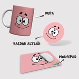 Paavo Mousepad Bardak Altlığı Kupa Seti - Pembe
