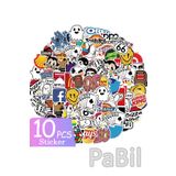 PaBil Bilinen Markalar Ve Logolar Sticker - Çıkartma Etiket 10 Adet Karışık