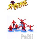 PaBil Spiderman - Örümcek Adam 5-7 cm 7 Li Tam Set Oyuncak Figür Pasta Süsü