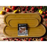 Pablito Home 3’lü Oval Premium Bambu Sunum Tepsisi - 3 Adet