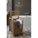 Pablito Home Bamu Çamaşır Sepeti - 60 x 40 - Gri
