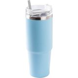 Pablo Mavi Paslanmaz Çelik Pipetli Termos Bardak 890ML - 890 ml