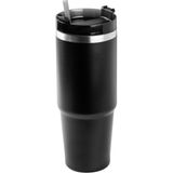 Pablo Siyah Paslanmaz Çelik Pipetli Termos Bardak 890ML - 890 ml