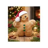 Pabtex Noel Temalı Kurabiye Adam Peluş Yastık – 30 cm Şapkalı Yılbaşı Kırlenti