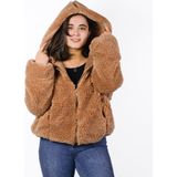 Pabtex Oversize Astarlı Peluş Mont Yüksek Kalite - Kahverengi