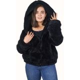 Pabtex Oversize Astarlı Peluş Mont Yüksek Kalite - Siyah