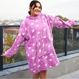 Pabtex Wellsoft Giyilebilir Battaniye, Tv Battaniyesi, Cozy Battaniye - 80 x 130 cm - Pembe