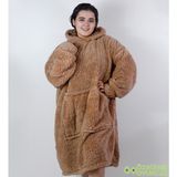 Pabtex Welsoft Peluş Polar Giyilebilir Battaniye Pijama - Kahverengi - 70 x 110 cm