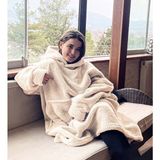 Pabtex Welsoft Peluş Polar Giyilebilir Battaniye Pijama - Krem - 70 x 110 cm