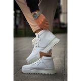 pabucmarketi Bağcıklı Erkek Sneaker Bot Beyaz Beyaz