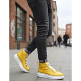 Pabucmarketi Bağcıklı Erkek Sneaker Bot Sarı (Beyaz Taban) - Renkli