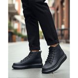 Pabucmarketi Bağcıklı Erkek Sneaker Bot Siyah (Siyah Taban) - Renkli