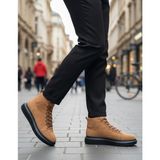 Pabucmarketi Bağcıklı Erkek Sneaker Bot Taba Süet (Siyah Taban) - Renkli