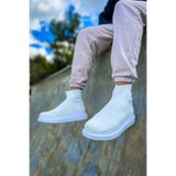 pabucmarketi Düz Triko Erkek Sneaker Bot Beyaz