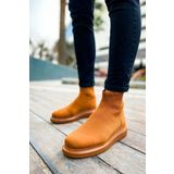 pabucmarketi Düz Triko Erkek Sneaker Bot Taba
