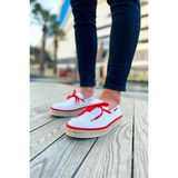 Pabucmarketi Espadril Erkek Günlük Ayakkabı Beyaz Kırmızı - Beyaz - Kırmızı