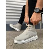 Pabucmarketi Gri Süet Bağcıklı Erkek Sneaker Bot