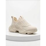 Pabucmarketi Krem Süet Bağcıksız Yüksek Taban Erkek Sneaker Bot - Renkli