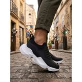 Pabucmarketi Siyah (Beyaz Taban) Bağcıksız Yüksek Taban Erkek Sneaker Bot - Renkli