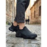 Pabucmarketi Siyah (Siyah Taban) Bağcıksız Yüksek Taban Erkek Sneaker Bot - Renkli