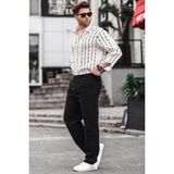 Paça Detaylı Rahat Kesim Erkek Siyah Pantolon 6532 - XL