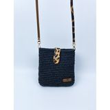 PACHİRA Kağıt Ip Kol Çantası+Telefon Çantası En 21 Cm.uzunluk 20 Cm.sap 116 cm - Siyah