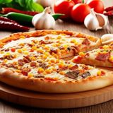 Paçi Premium Serisi Bambu Döner Ayaklı Sunum ve Pizza Tahtası 36 cm