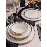 Paçi Royal Charme Bonita 24 Parça Bone China Yemek Takımı – 6 Kişilik Krem Desenli Şık Sofra Seti - 6 KİŞİLİK 24 PARÇA YEMEK TAKIMI