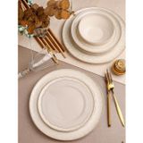 Paçi ROYAL CHARME Bonita 24 Parça Bone China Yemek Takımı – 6 Kişilik Krem Desenli Şık Sofra Seti