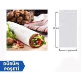 Pack Dürüm Poşeti Şeffaf 14CM x 28CM 1 Kg Kullan At Ürünler İçin Pratik Ambalaj