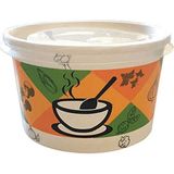 Pack Karton Çorba Kasesi Kapaklı 16 Oz 25'li
