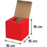 Packanya 15X15X15 - 100 Adet - Kırmızı Kilitli E Ticaret Karton Kargo Kutusu (Ofset Red Chrome)