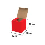 Packanya 15X15X15 - 25 Adet - Kırmızı Kilitli E Ticaret Karton Kargo Kutusu (Ofset Red Chrome)