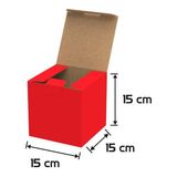 Packanya 15X15X15 - 50 Adet - Kırmızı Kilitli E Ticaret Karton Kargo Kutusu (Ofset Red Chrome)